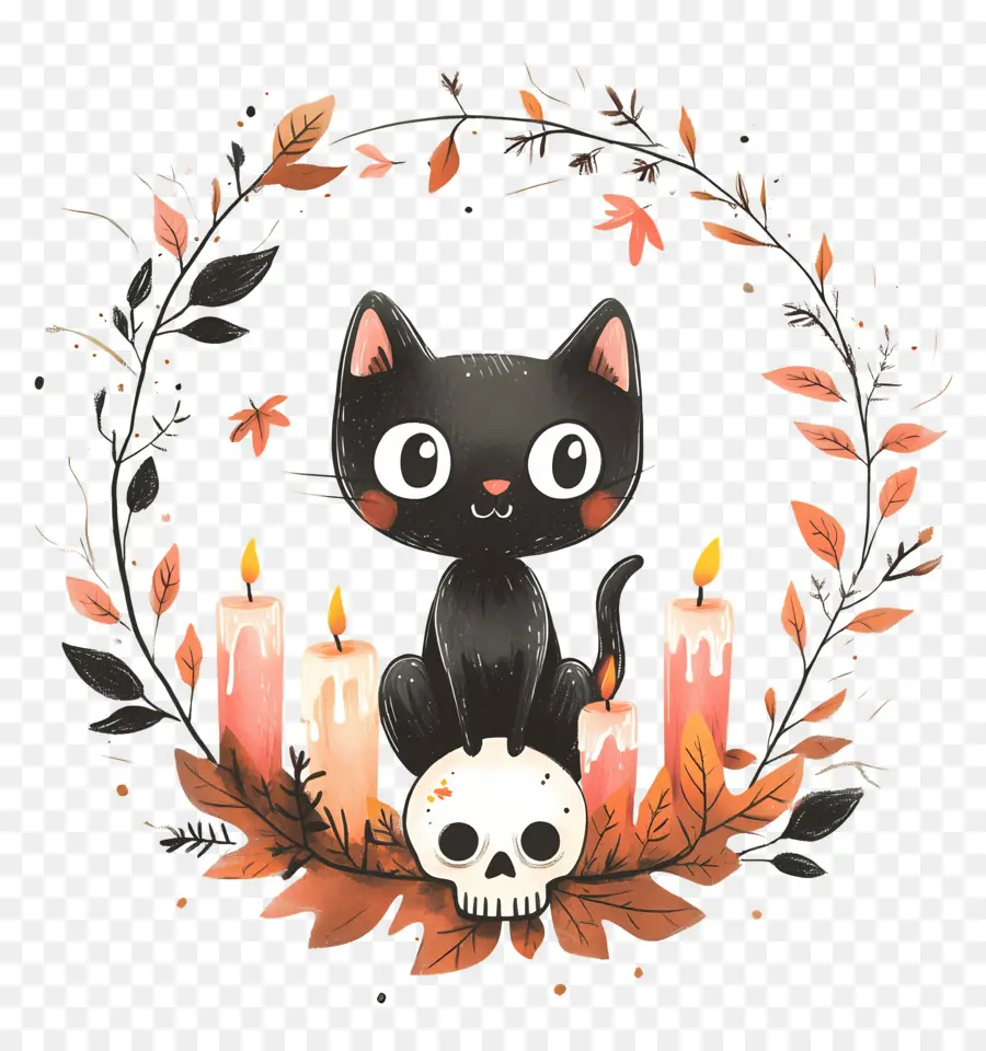 Chat Noir D'halloween，Chat PNG