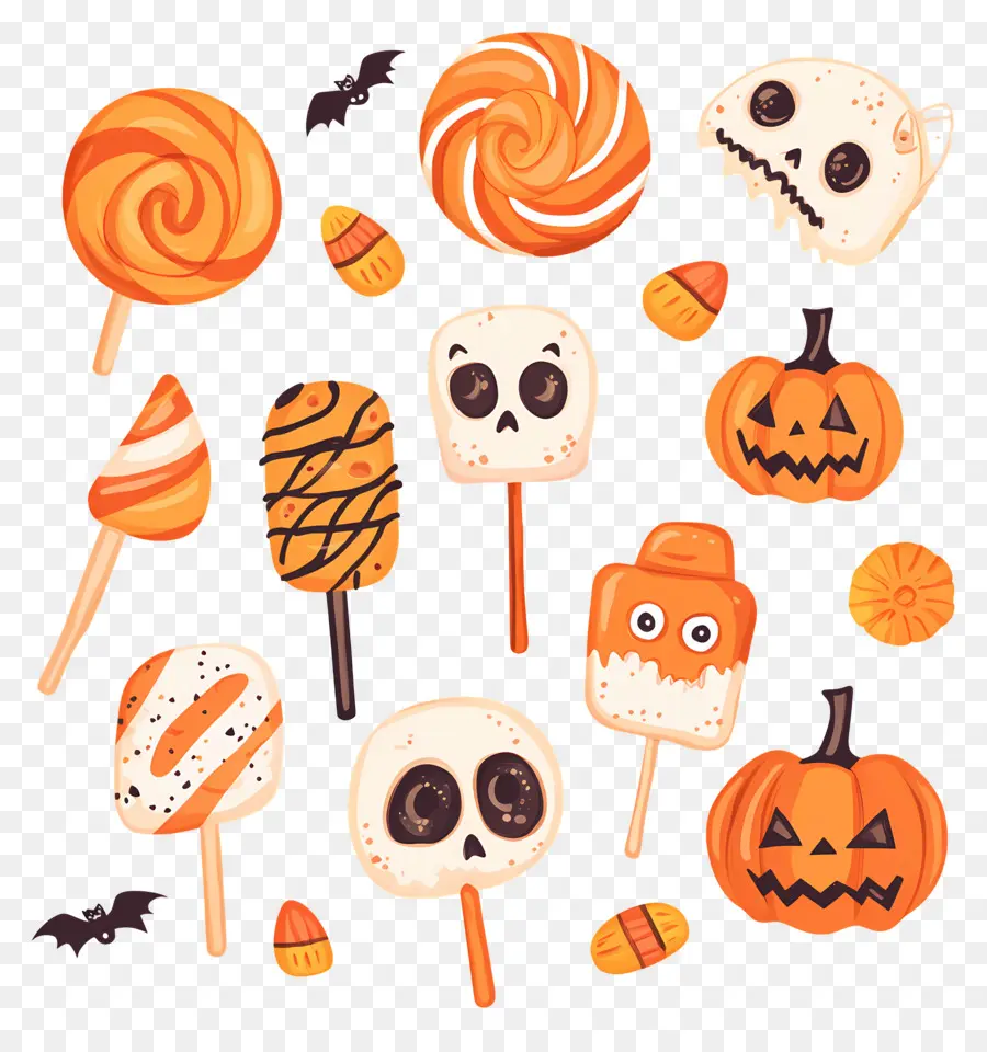 Bonbons D'halloween，Citrouilles Et Bonbons D'halloween PNG