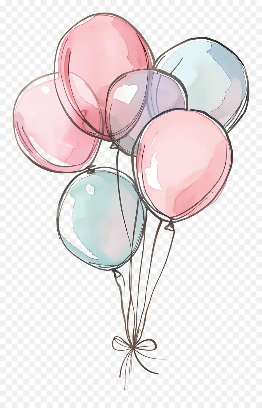 Ballons Pastel，Ballons PNG