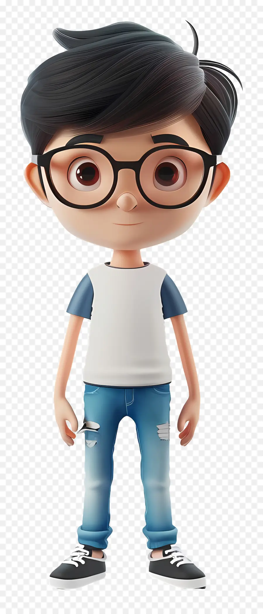 Avatar De Garçon 3d，Garçon De Dessin Animé Avec Des Lunettes PNG