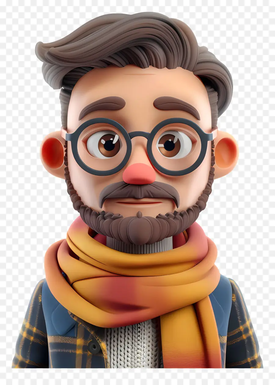 Avatar Masculin 3d，Homme à Lunettes PNG