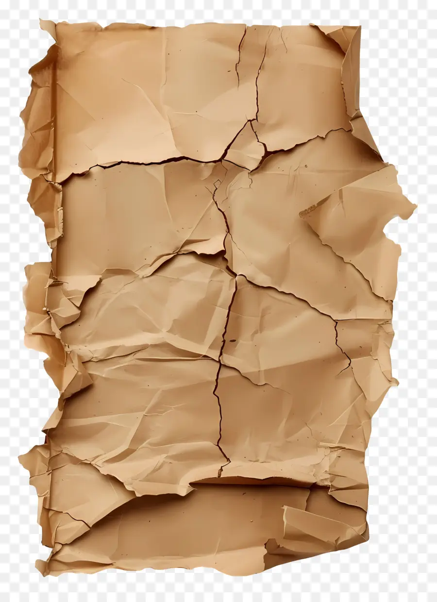 Papier Déchiré Marron，Papier Froissé PNG