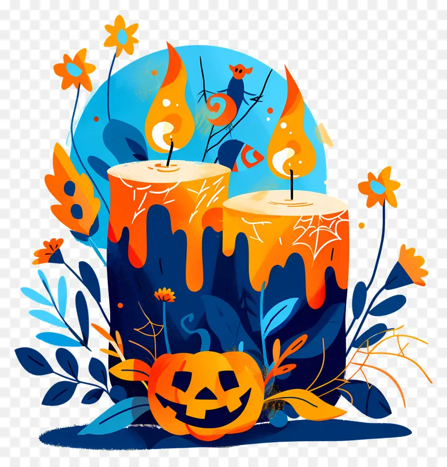 Bougies D'halloween，Citrouille PNG