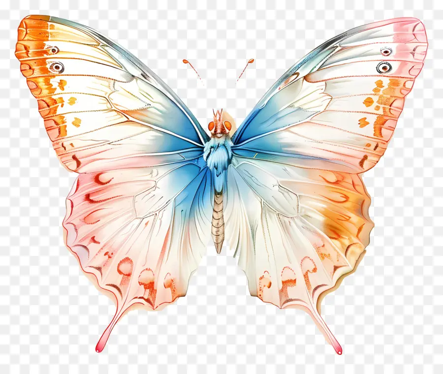 Papillon Pastel，Papillon Coloré PNG