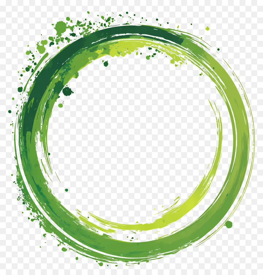 Cadre De Cercle Vert，Splash Circulaire Vert PNG