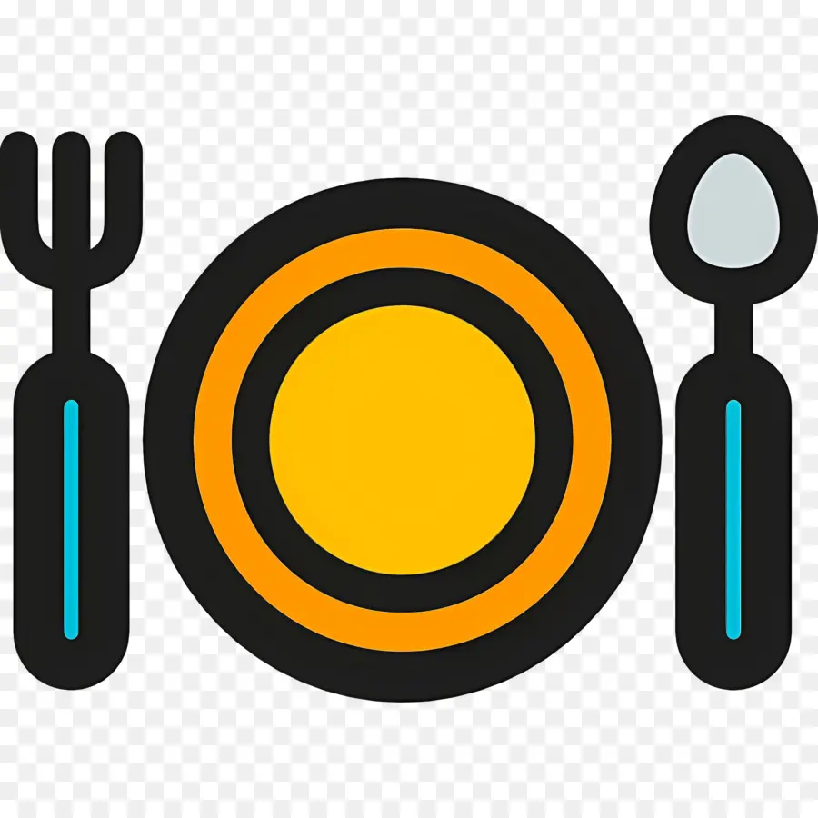 Fourchette Cuillère，Assiette Avec Couverts PNG