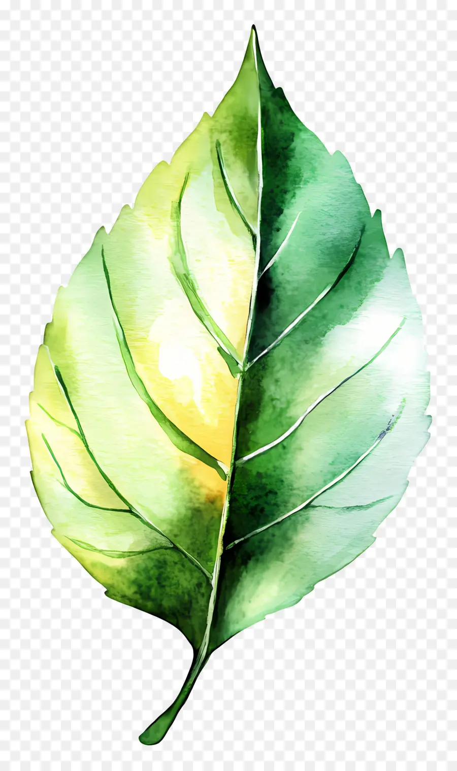 Feuille D'aquarelle，Feuille Verte PNG