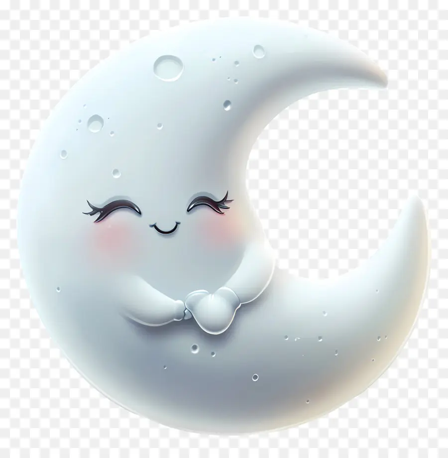 Lune Mignonne，Croissant De Lune Souriant PNG