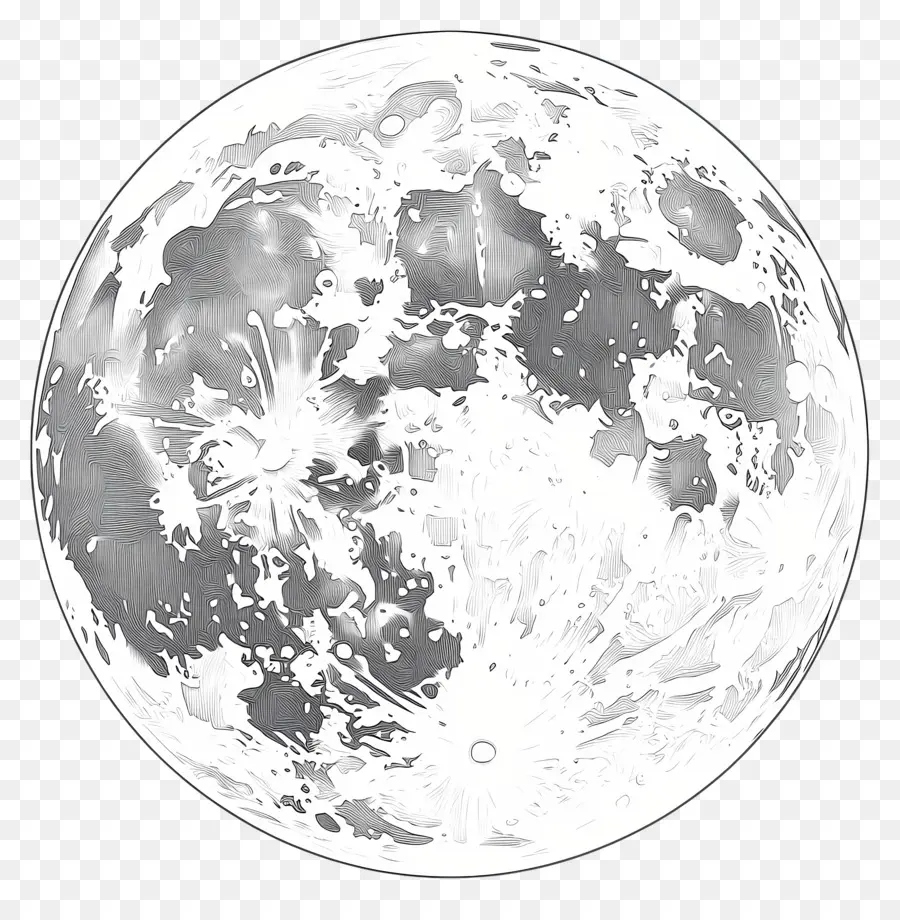 Contour De La Lune，Lune Noire Et Blanche PNG