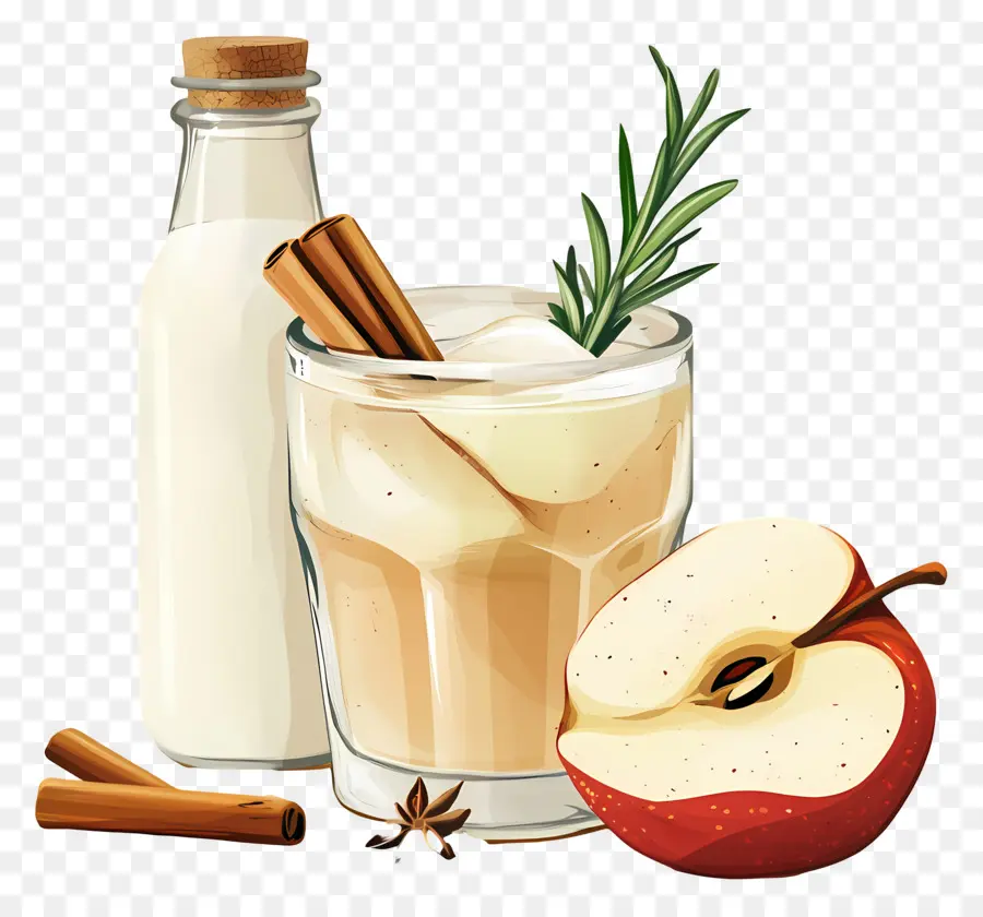 Cidre De Pomme，Pomme Et Lait PNG