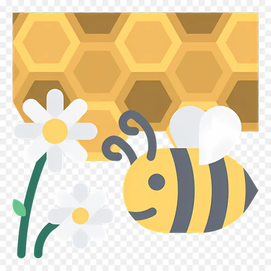 Abeille，Abeille Et Nid D'abeille PNG