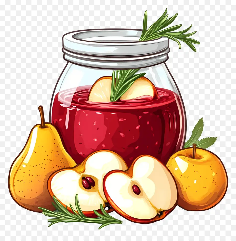 Pot De Fruits，Confiture De Poire PNG