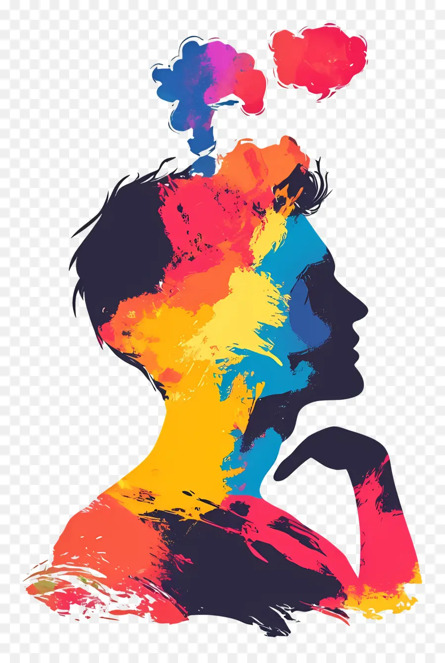 Pensée Homme Silhouette，Silhouette Colorée PNG