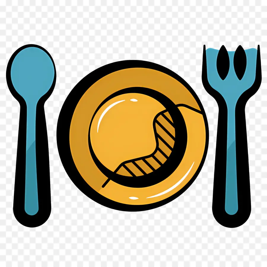 Fourchette Cuillère，Assiette Avec Cuillère Et Fourchette PNG