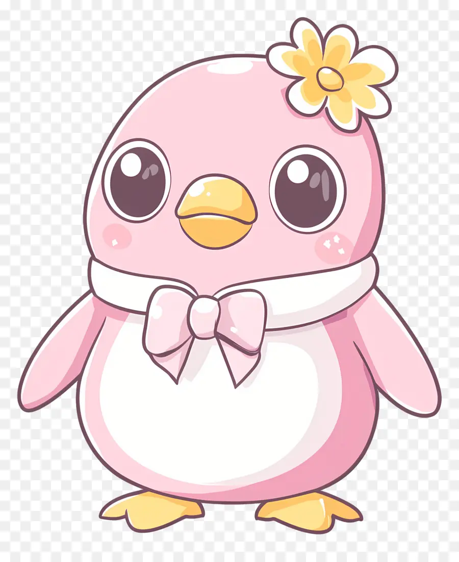 Pingouin Rose Pastel，Manchot PNG