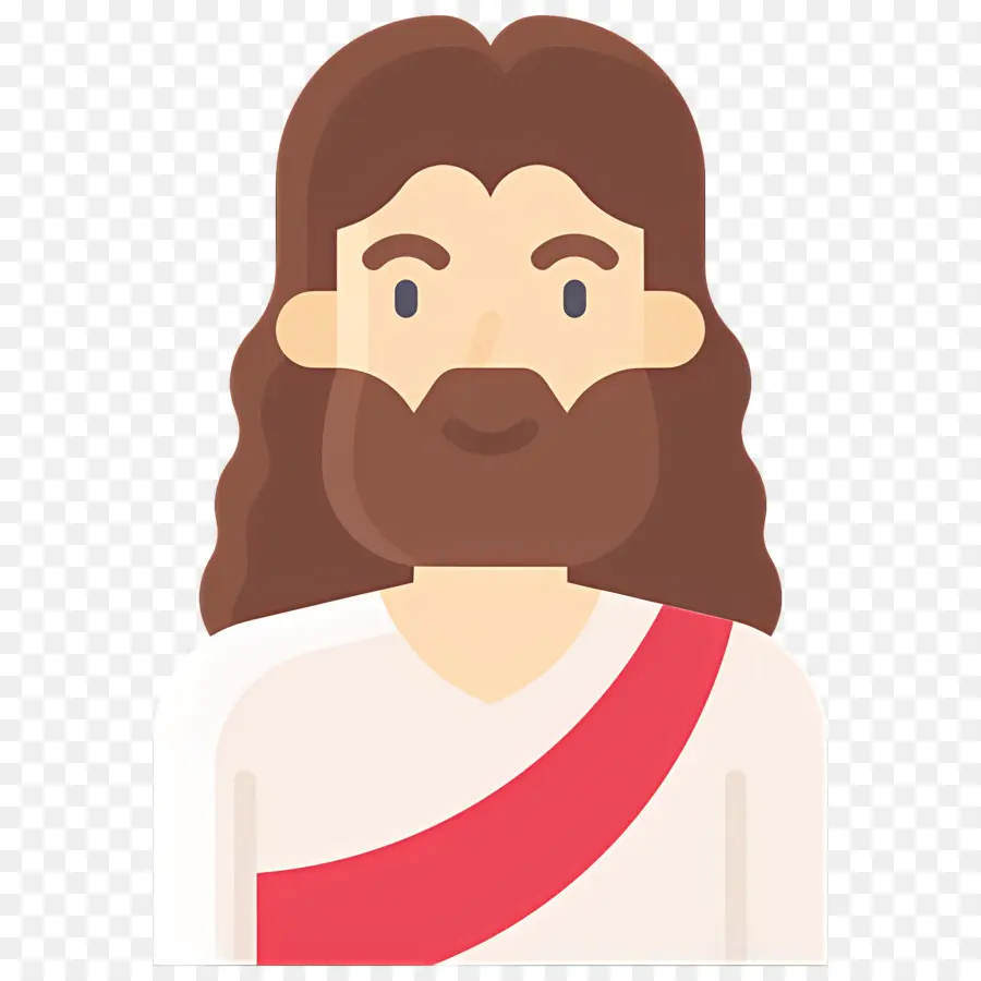 Jésus，Homme Barbu Avec Ceinture Rouge PNG