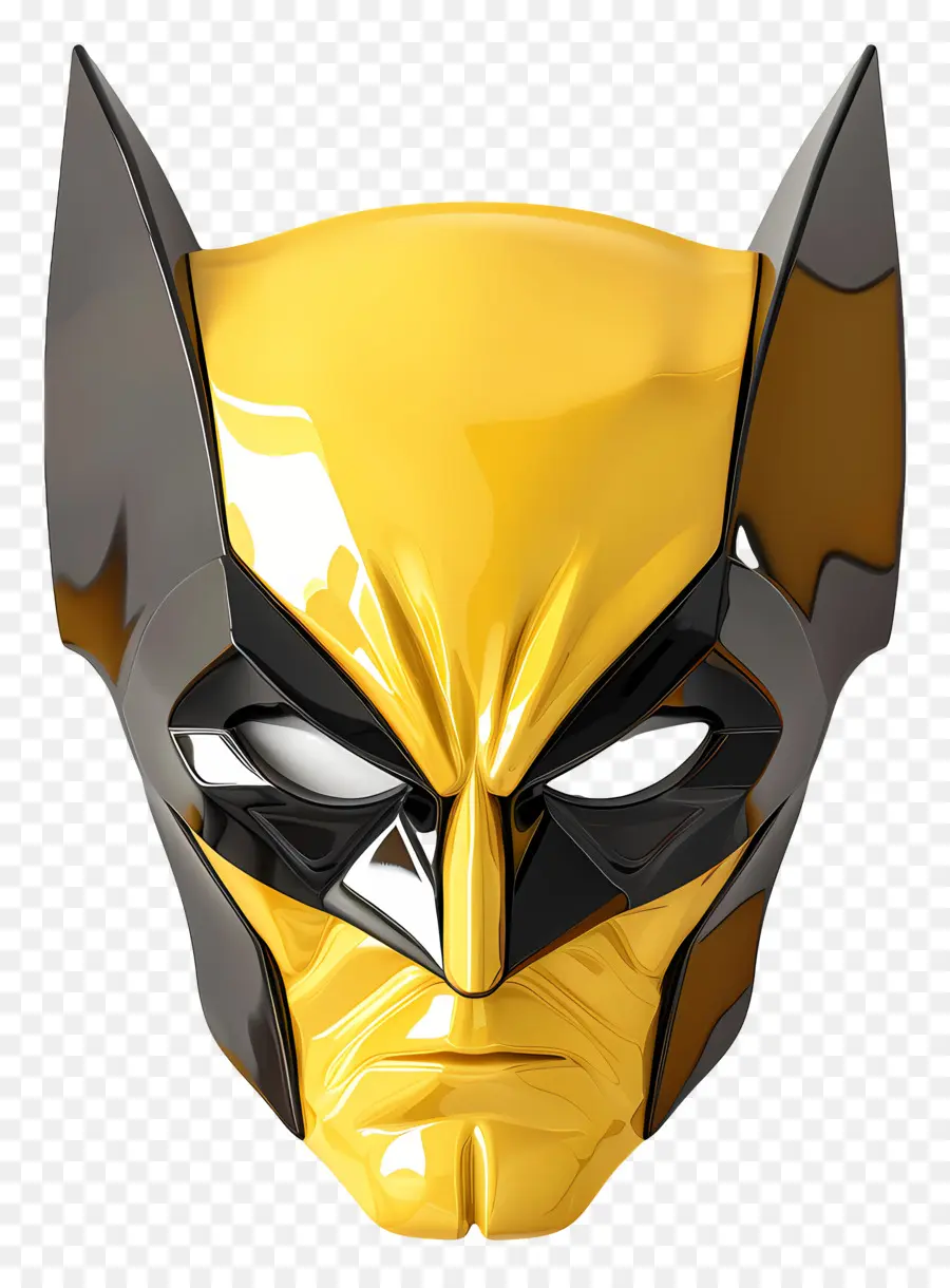 Masque De Carcajou，Masque Jaune Et Noir PNG