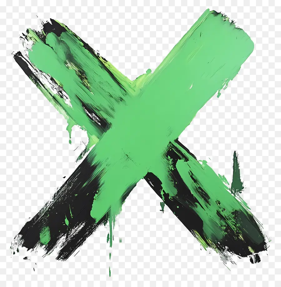 Vert X，X Peint En Vert PNG