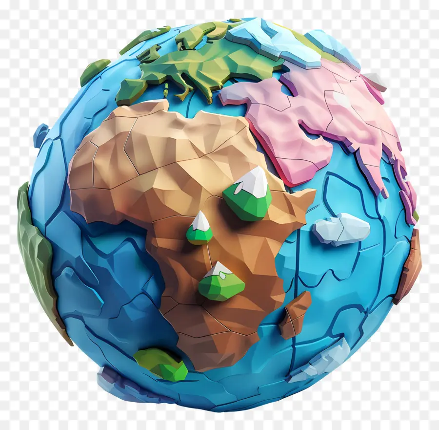 Planète Terre Modèle 3d，Terre Polygonale PNG