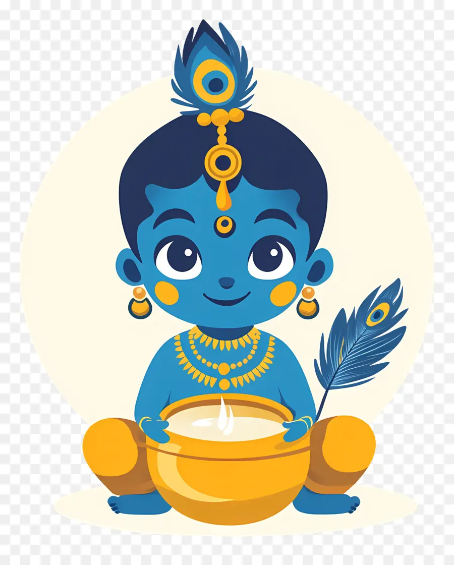 Krishna Janmashtami，Enfant Bleu PNG