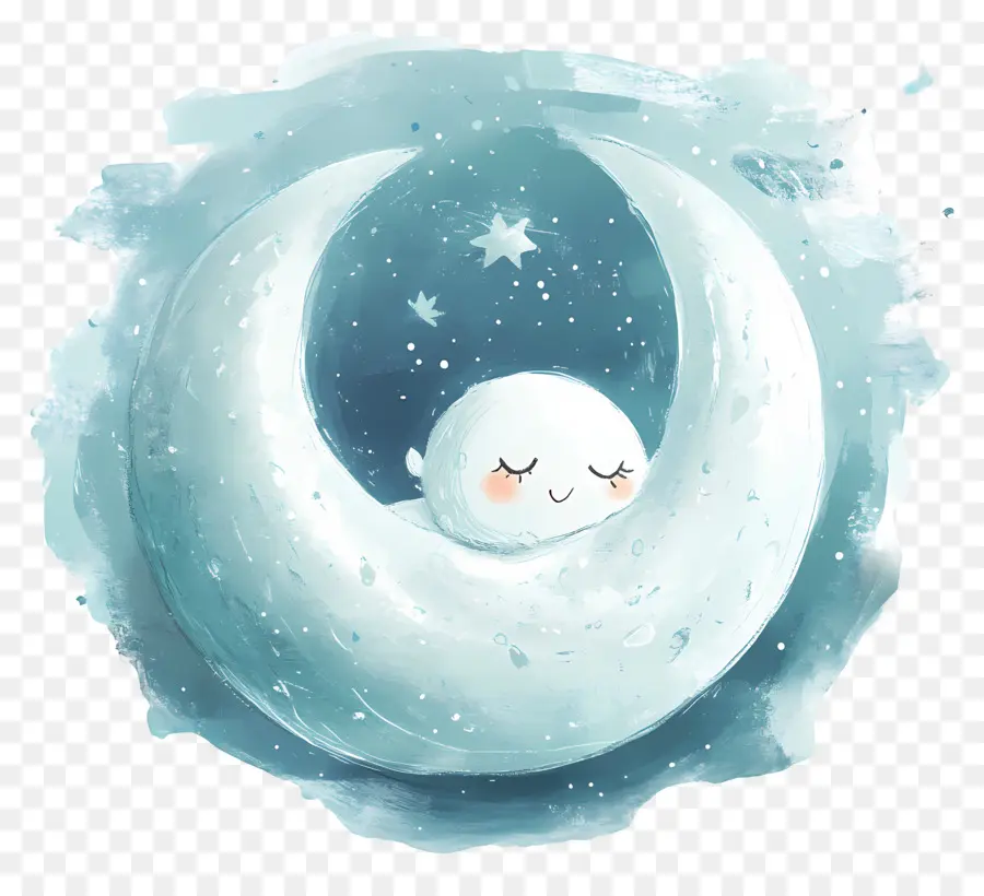 Lune Mignonne，Lune Endormie PNG