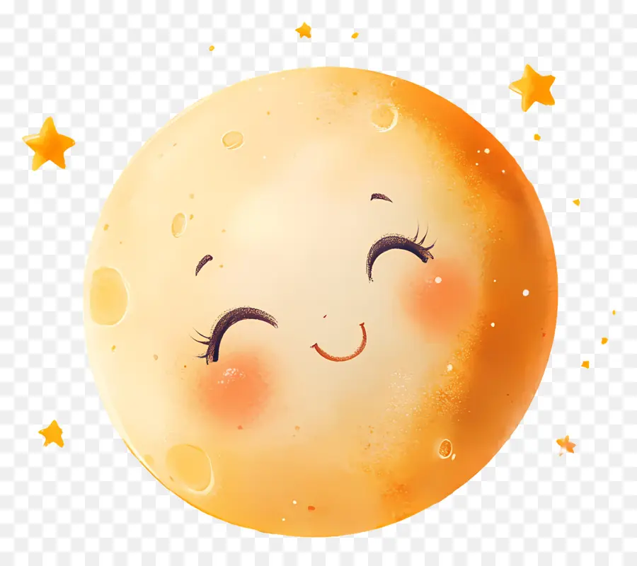 Lune Mignonne，Lune Souriante PNG