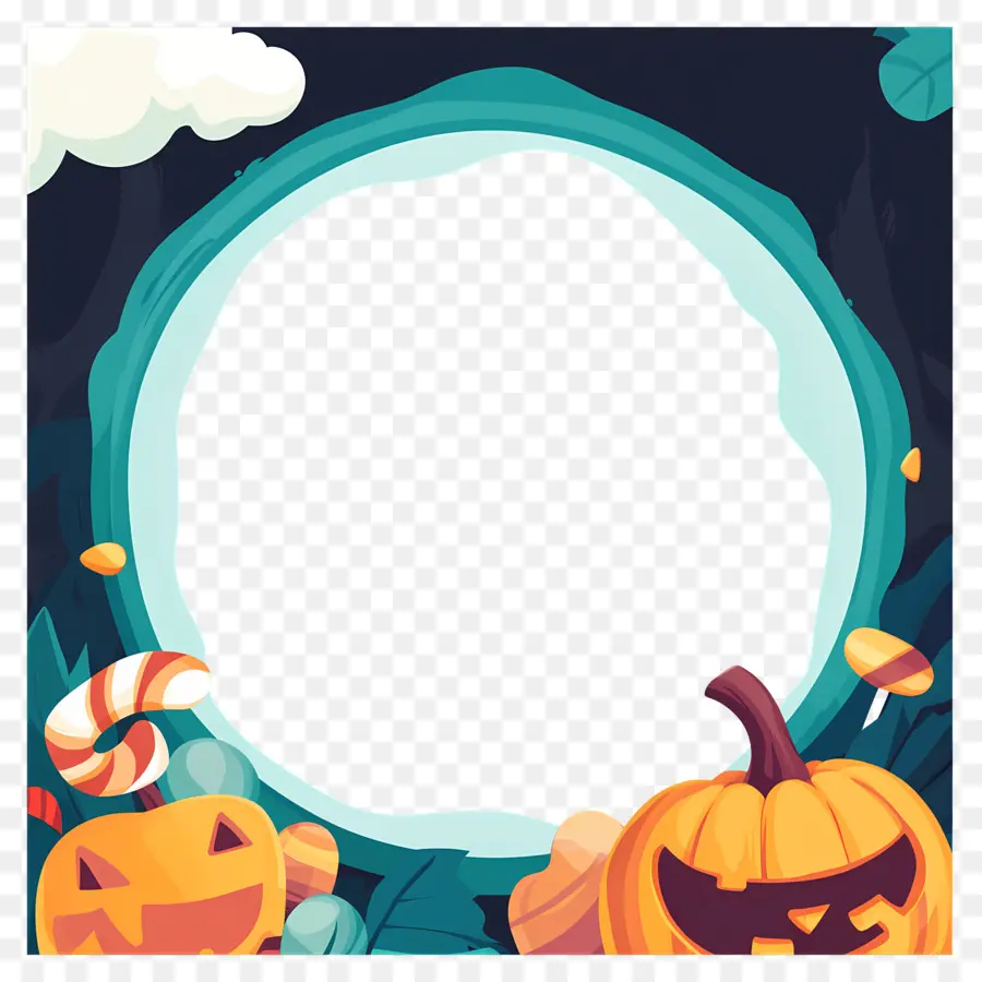 Cadre D'halloween，Citrouilles PNG