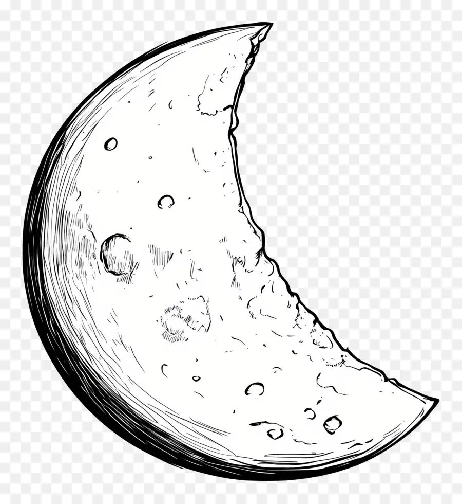 Contour De La Lune，Croquis De Croissant De Lune PNG