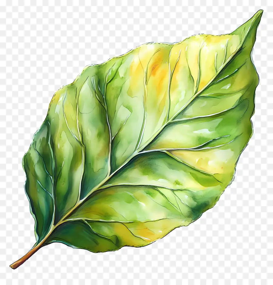 Feuille D'aquarelle，Feuille Verte PNG