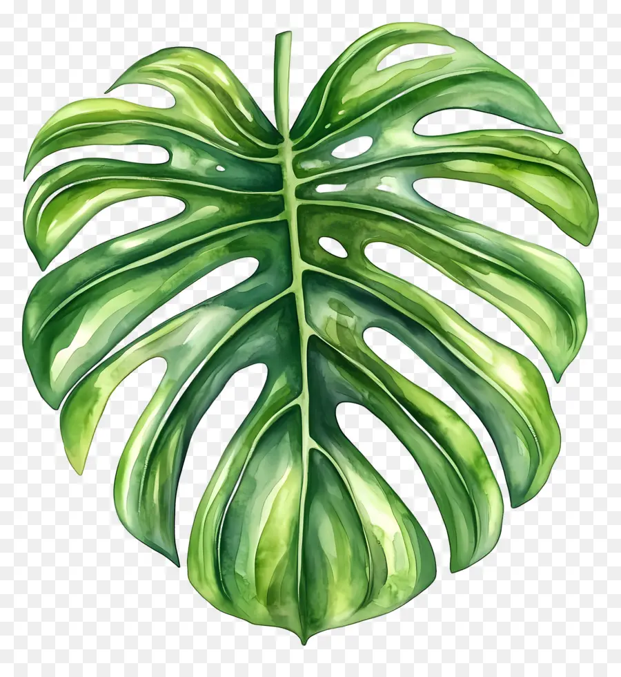 Feuille D'aquarelle，Feuille De Monstera PNG