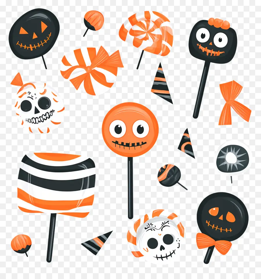 Bonbons D'halloween，Sucettes D'halloween PNG