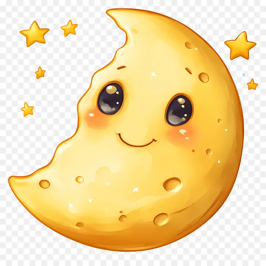 Lune Mignonne，Lune Souriante PNG