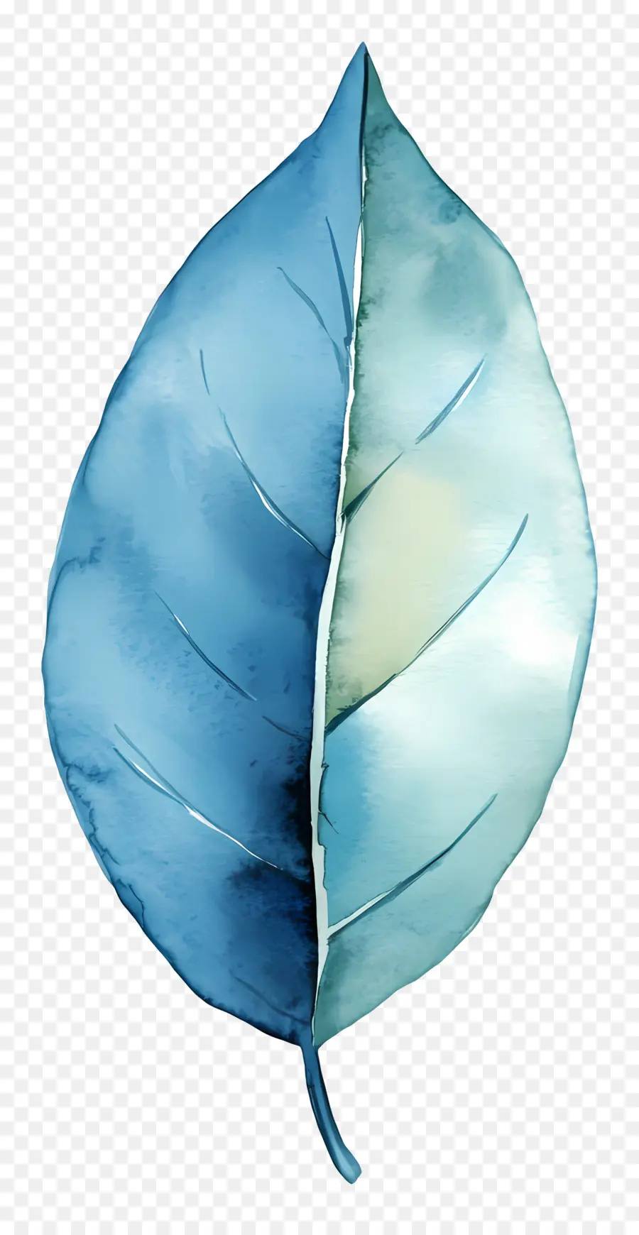 Feuille D'aquarelle，Feuille Bleue PNG