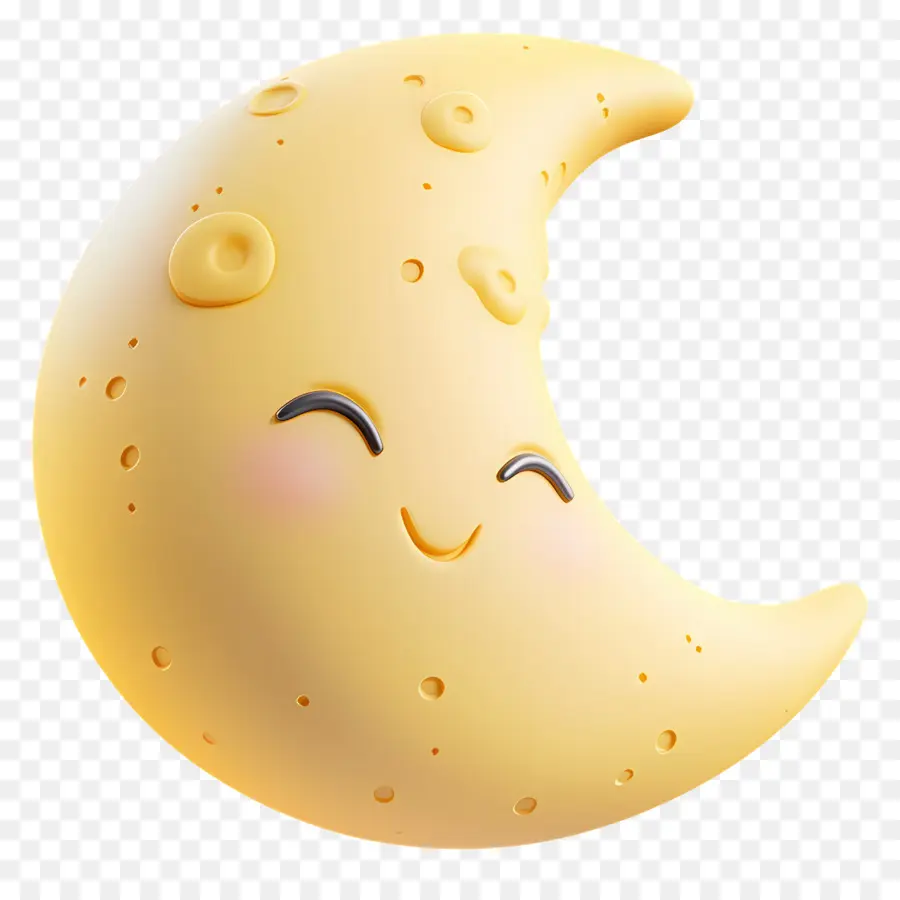 Lune Mignonne，Croissant De Lune Souriant PNG