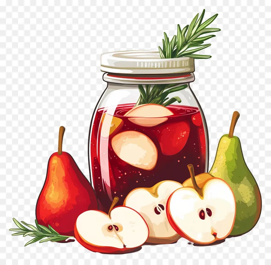 Pot De Fruits，Confiture De Poire PNG