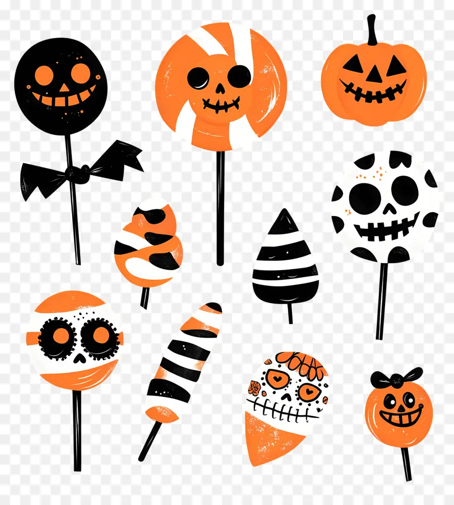 Bonbons D'halloween，Sucettes D'halloween PNG