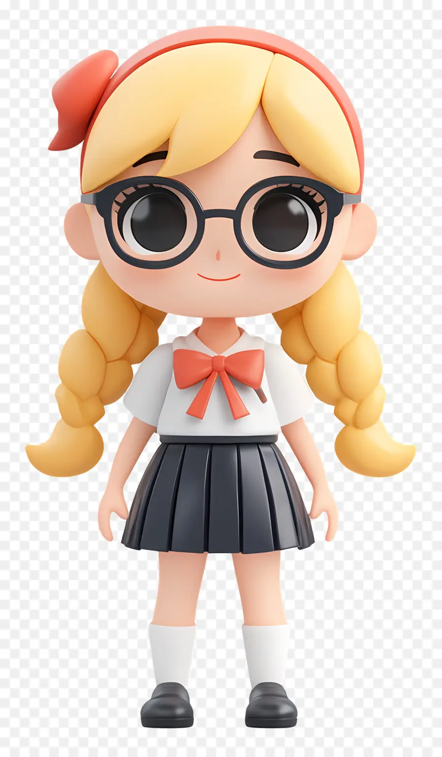 école Animée，Fille Blonde Avec Des Lunettes PNG