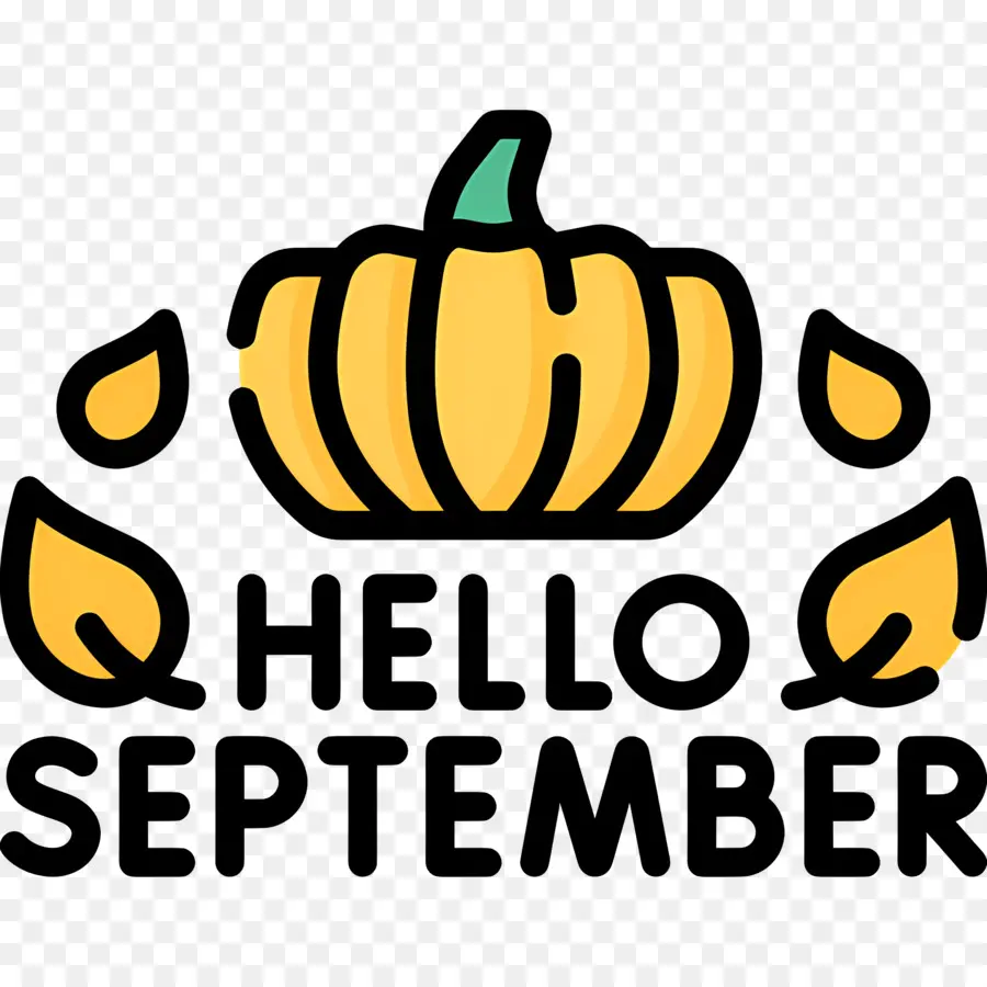 Septembre，Bonjour Septembre Avec Pumpkin PNG