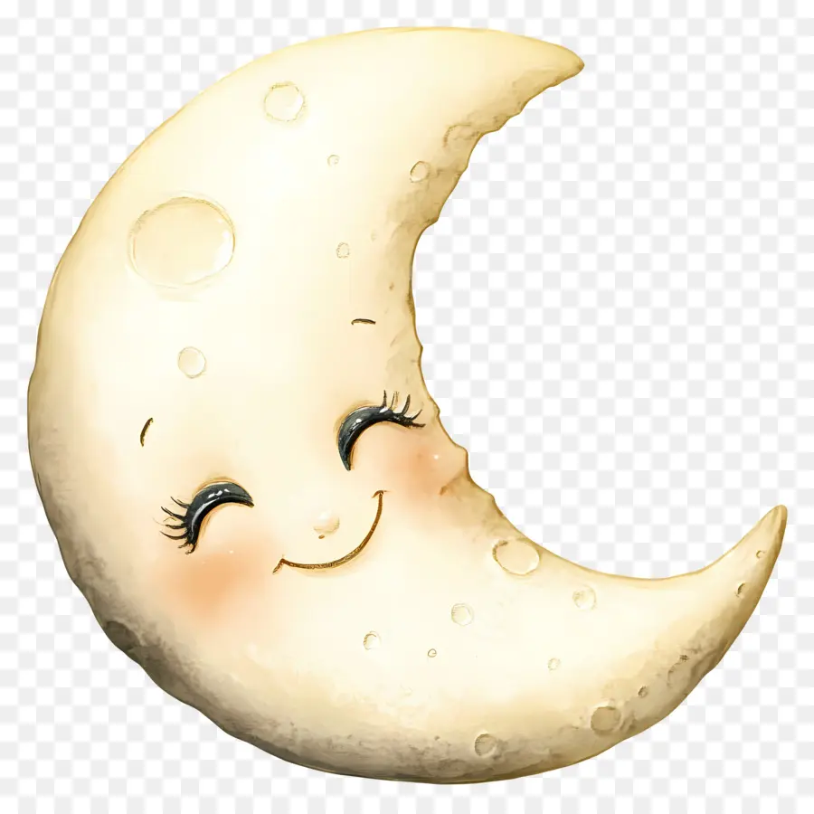 Lune Mignonne，Lune Endormie PNG