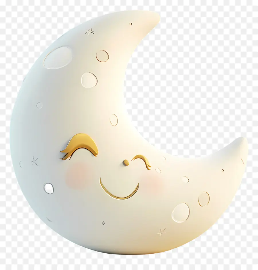 Lune Mignonne，Croissant De Lune Souriant PNG