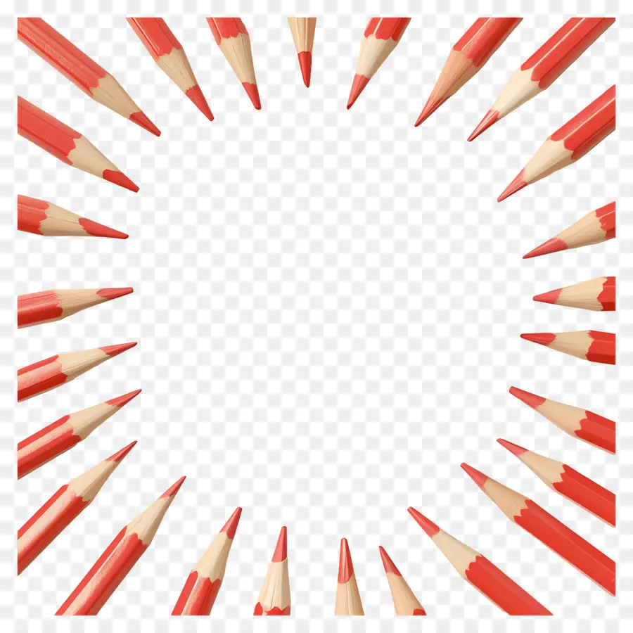 Cadre à Crayons，Crayons Rouges PNG