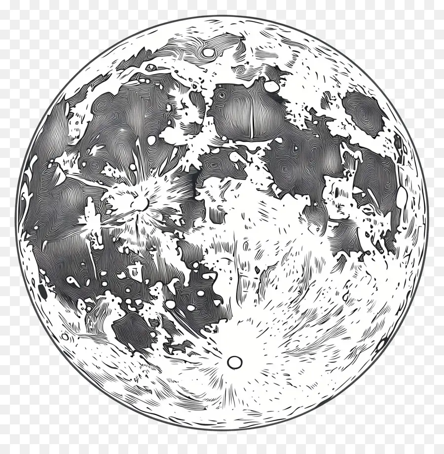 Contour De La Lune，Lune Noire Et Blanche PNG