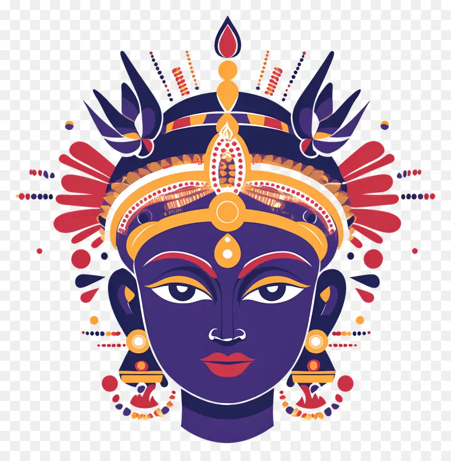 Déesse Indienne，Masque Décoratif PNG