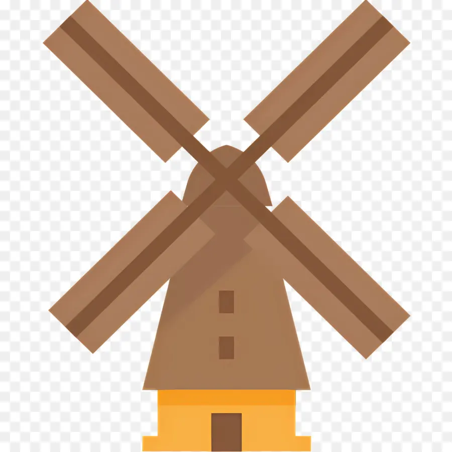 Moulin à Vent，Moulin à Vent Marron PNG