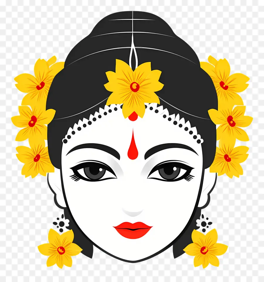 Déesse Indienne，Visage Décoré PNG