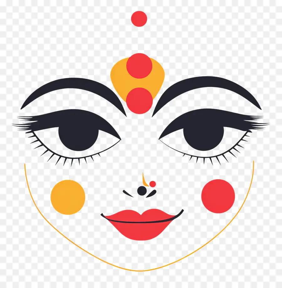 Déesse Indienne，Visage Décoratif PNG