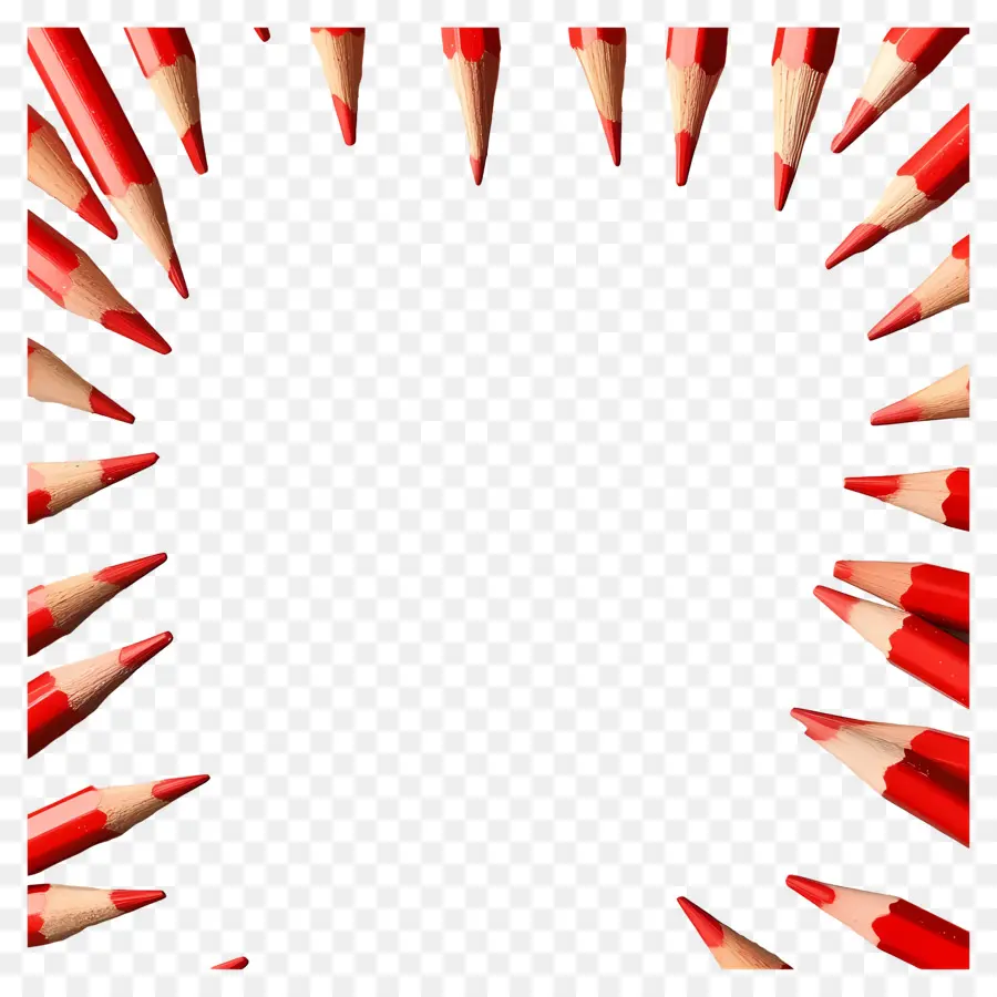 Cadre à Crayons，Crayons Rouges PNG