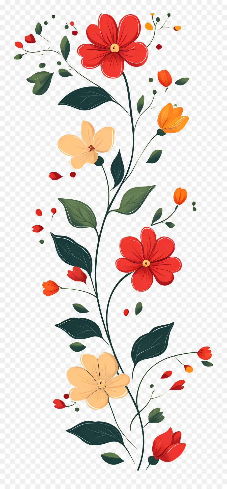 Guirlande De Fleurs Indiennes，Fleurs Colorées PNG