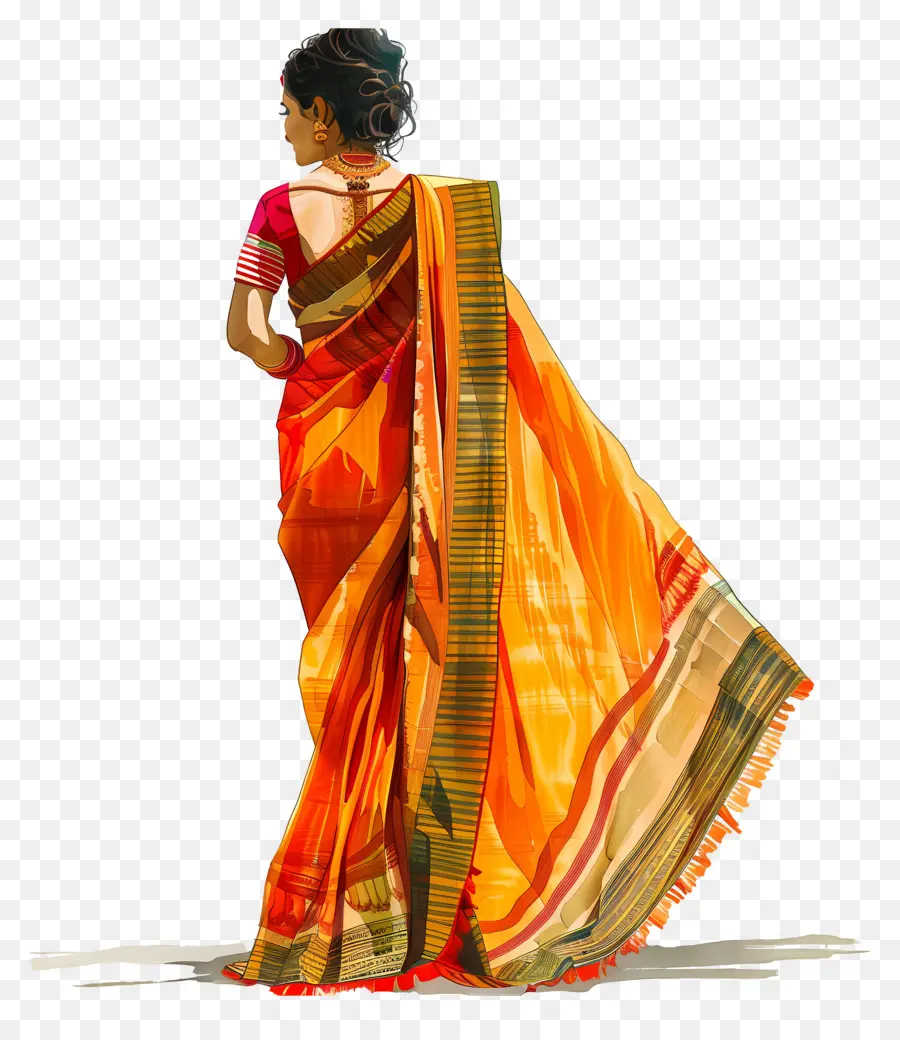 Sari Indien，Femme En Sari PNG