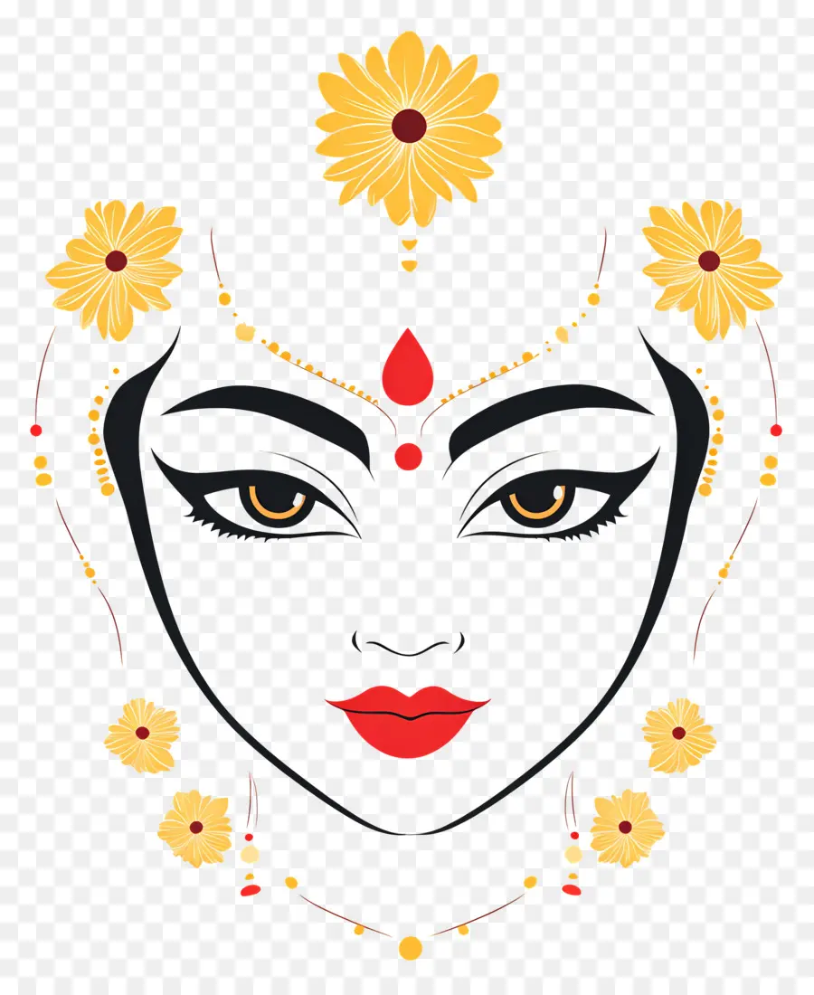 Déesse Indienne，Visage Décoré PNG